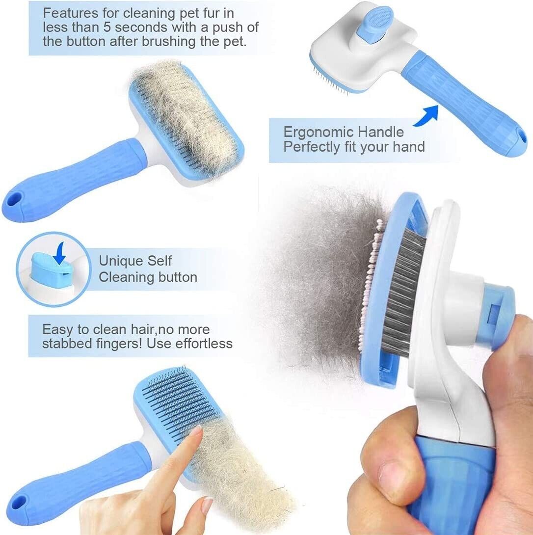 Handle Shedding Pet Dog Cat Hair Brush